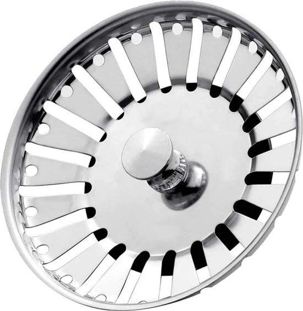Doppel-Set Edelstahl Küchen Abwassersieb mit Doppel-Funktion - Sieb und Stecker, Durchmesser 8,4 cm