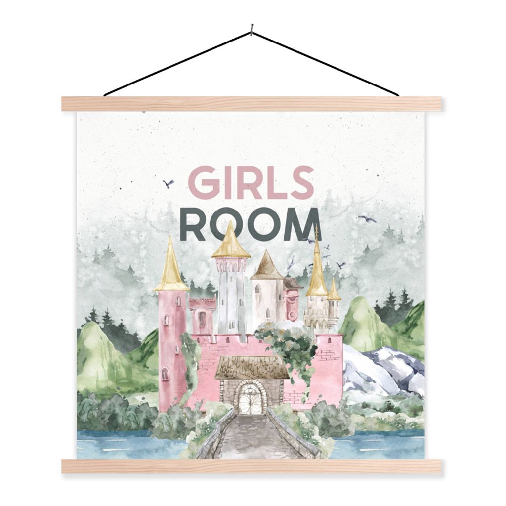 MuchoWow Textilposter Sprichwörter - Mädchenzimmer - Zitate - Mädchen - Kinder - Baby - Mädchen 40x40 cm mit holzfarbenen Rahmen - Posterleiste