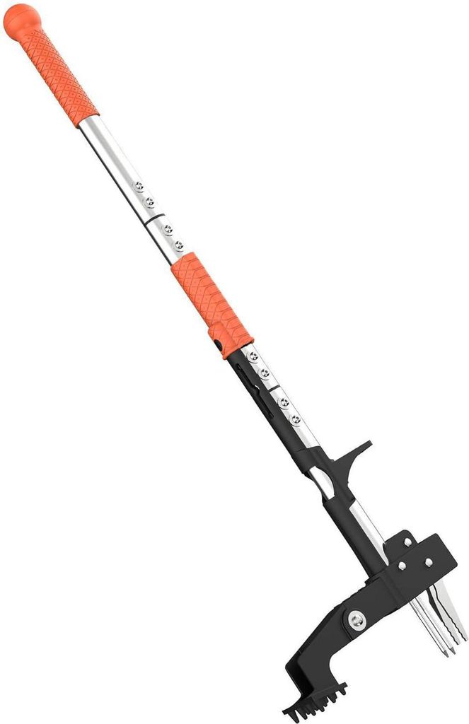 Unkrautstecher, Gartengerät, Steh-Unkrautstecher mit ergonomischem, 100 cm langem Griff und 4 hochfesten Edelstahlkrallen