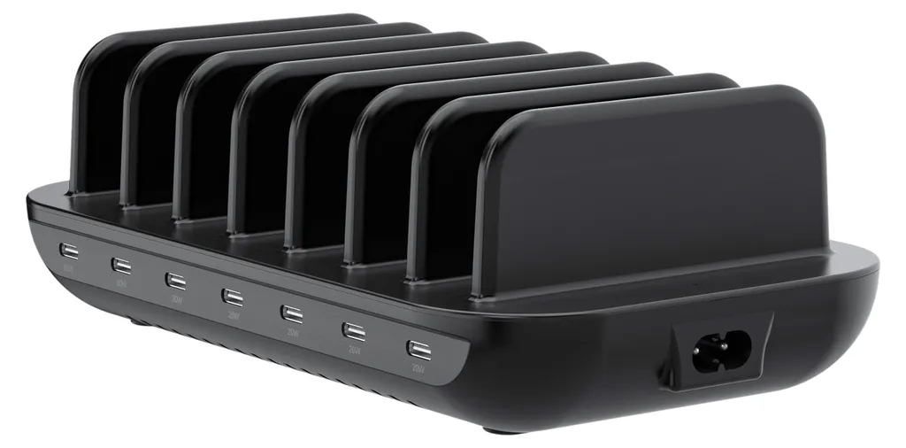 Chargeur Multiport 160W Rapide avec 7 Prises USB Type-C Noir OZUL07B