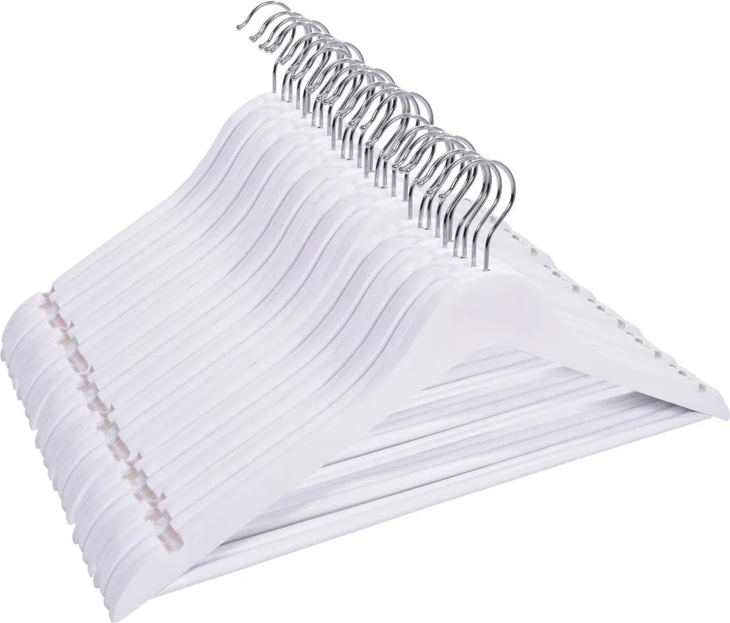Grucce RONDO 100 Pezzi Legno Bianco: Organizzazione Guardaroba Pro
