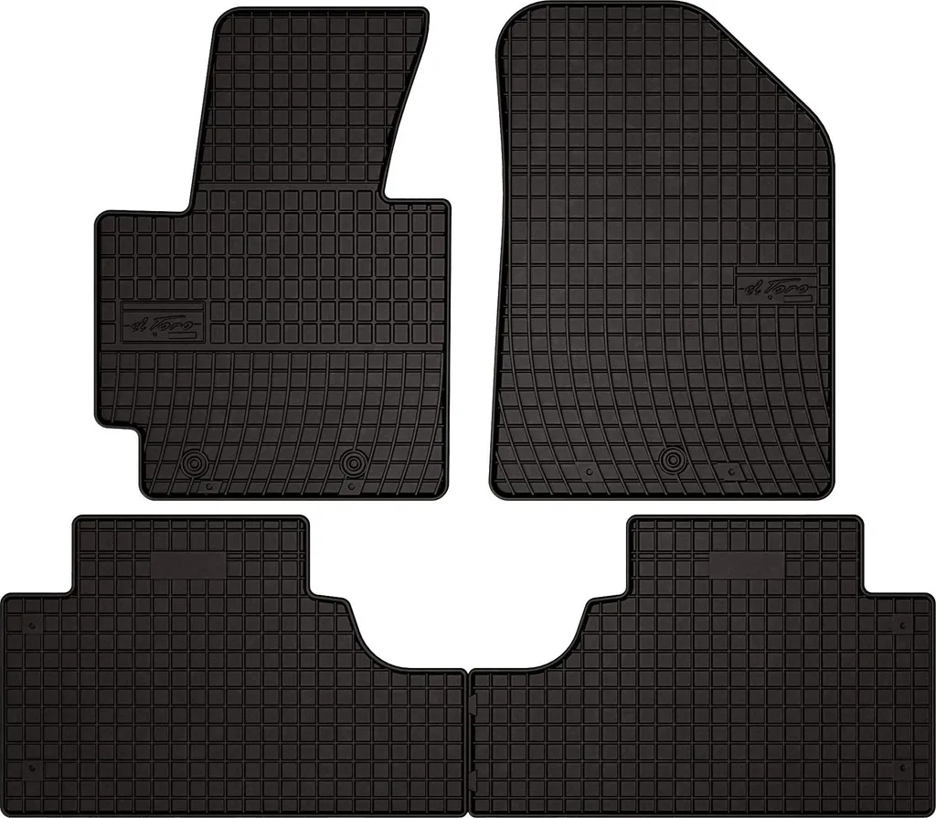 Tappetini Kia Soul II 2013-2019: Gomma Nera Resistente con Bottoni