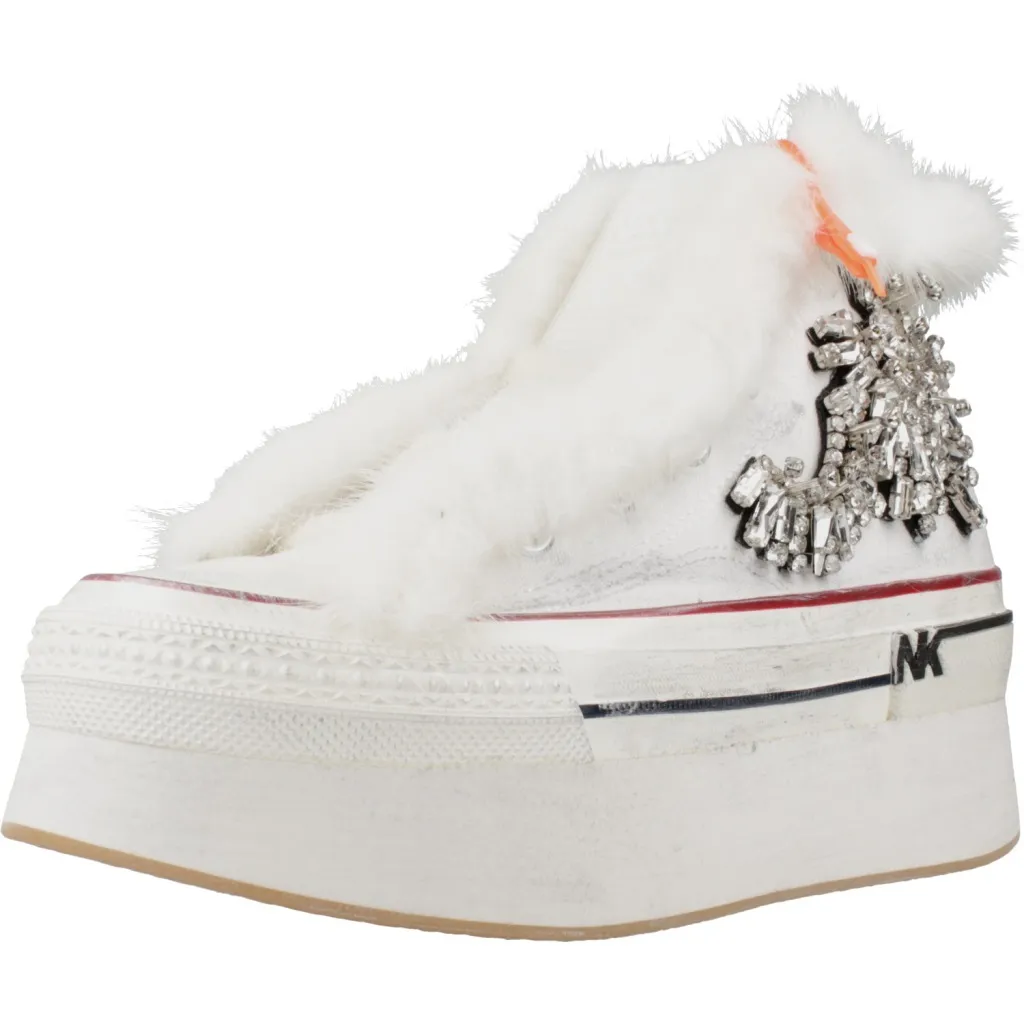 Zapatillas Mujer Nan-ku Dfb03 Blanc : Baskets de Mode en Cuir Premium