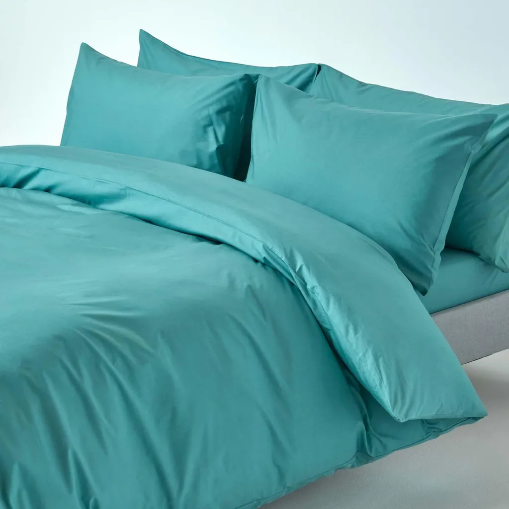 Set Copripiumino Homescapes 260x220 Verde Mare - Luxury 200TC