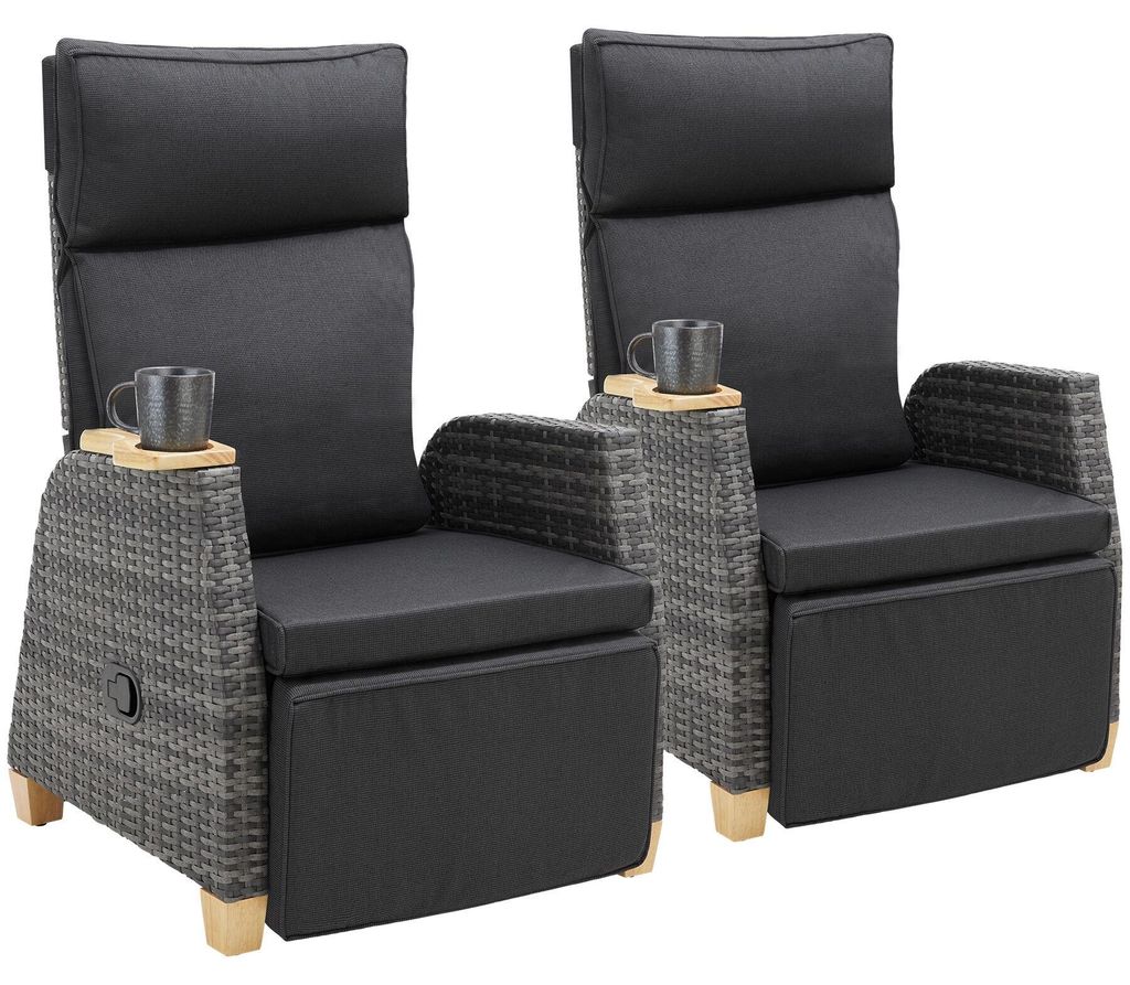 tectake Rattansessel mit Aluminiumgestell, verstellbare Produktbild 