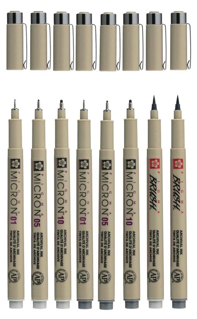 Sakura Pigma Micron, Grau, Hellgrau, Kunststoff, Rund, Produktbild 