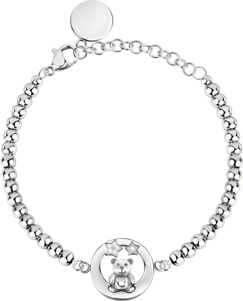 Bracelet ourson acier SOR25 : Bijou hypoallergénique et inoxydable