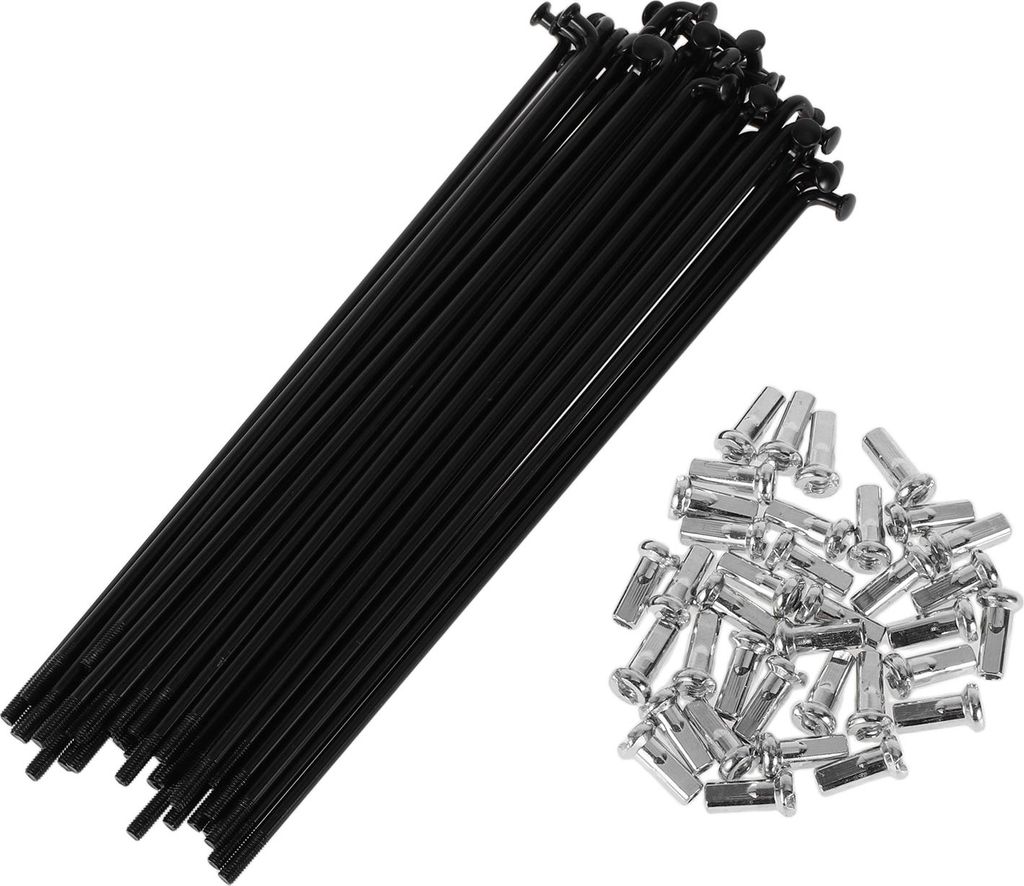 36 Set 12G Fahrradspeichen 139mm Fahrradspeichen 45 Stahl Schwarz