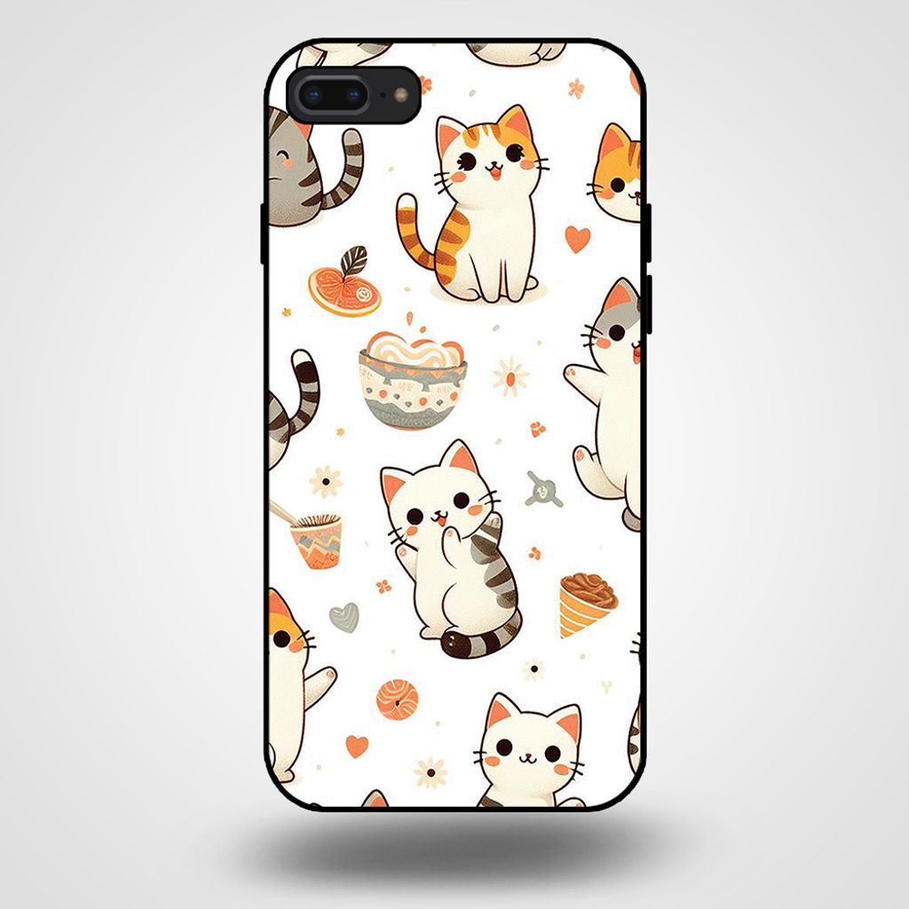Smartphonica Handyhülle für iPhone 7/8 Plus mit Katzendruck - TPU Rückseitenschutzhülle Katzen Design