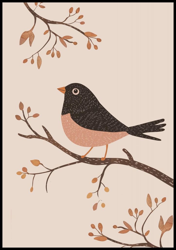 Plakat 70x100cm Muster für Kinder, Mädchen und Jungen - Zwitschern