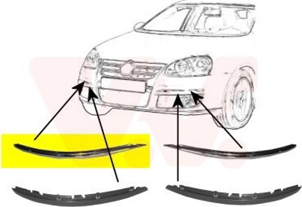 VAN WEZEL 5886484 Stoßstangen-Abdeckung Vorne Rechts für VW Produktbild 