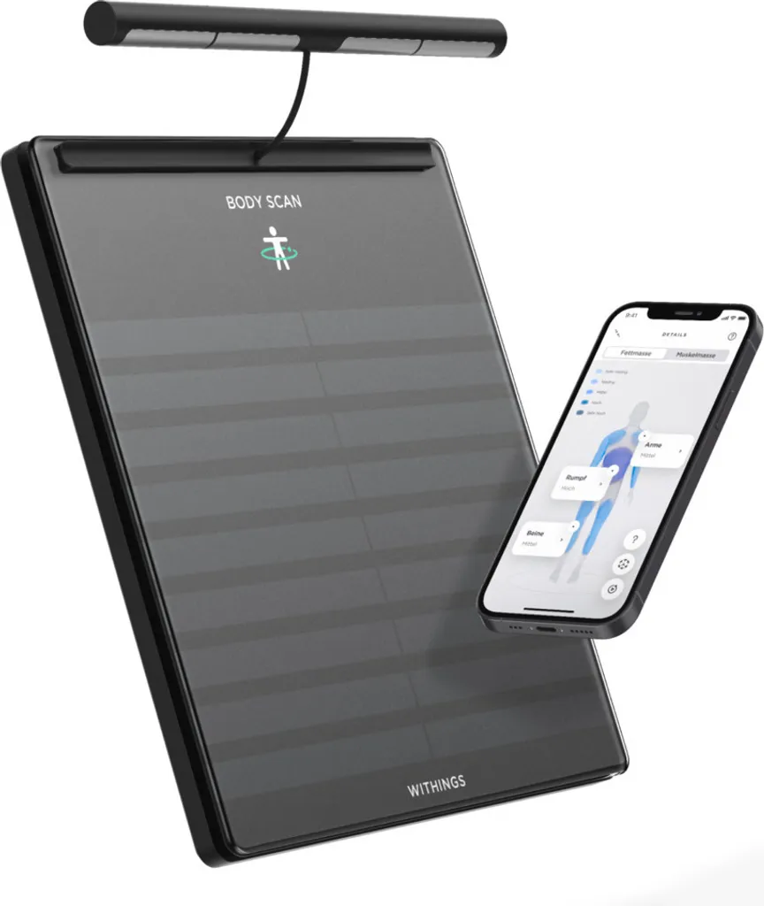 Balance connectée Withings Body Scan - Analyse segmentaire masse grasse