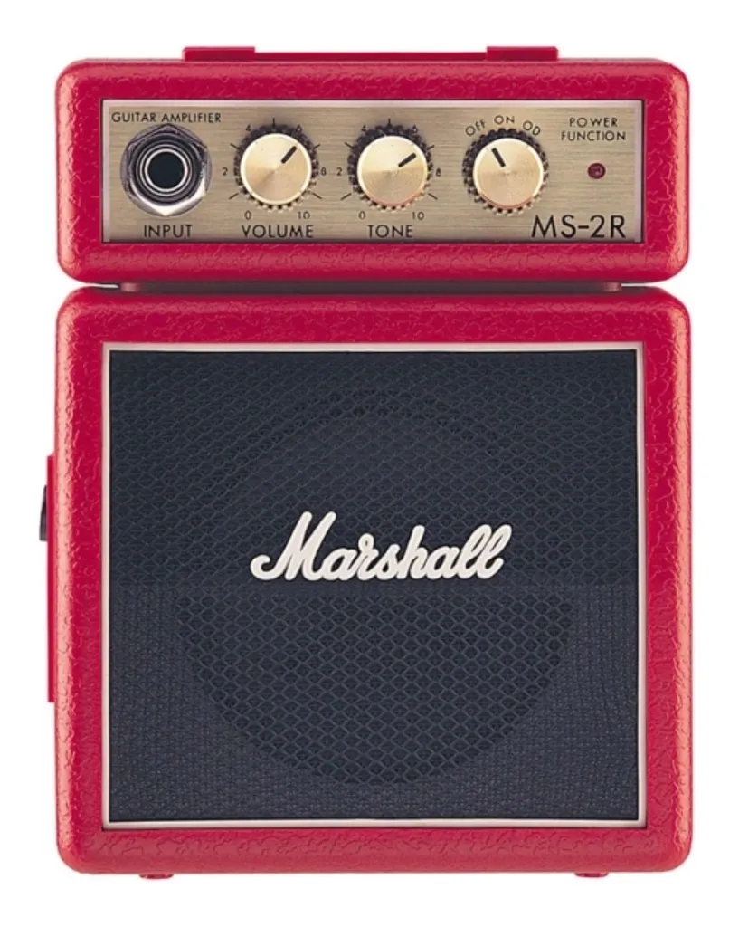 Ampli guitare compact Marshall MS-2R rouge : la solution pour s'entraîner