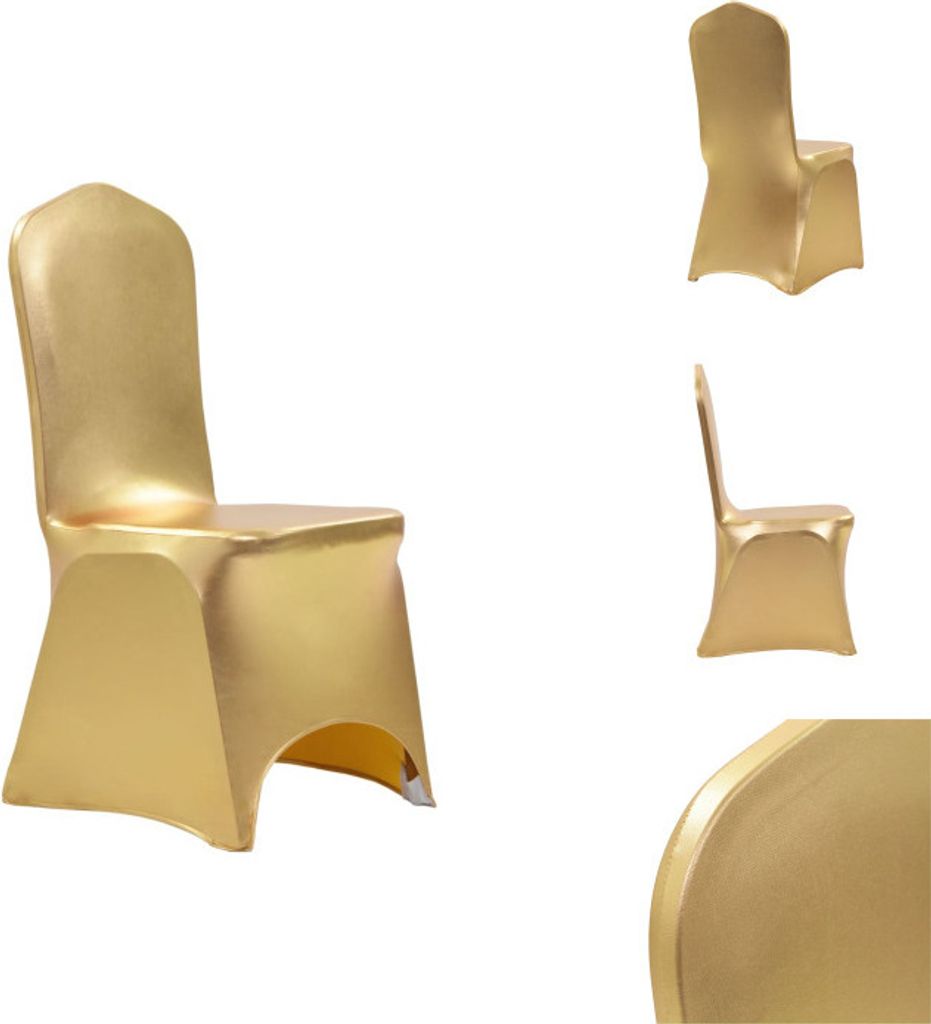 vidaXL 6 Stk. Stretch-Stuhlhussen Golden - Hussen