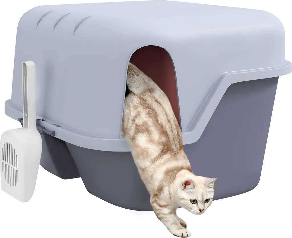 Lettiera PawHut Chiusa Viola con Paletta: Privacy per Piccoli Gatti