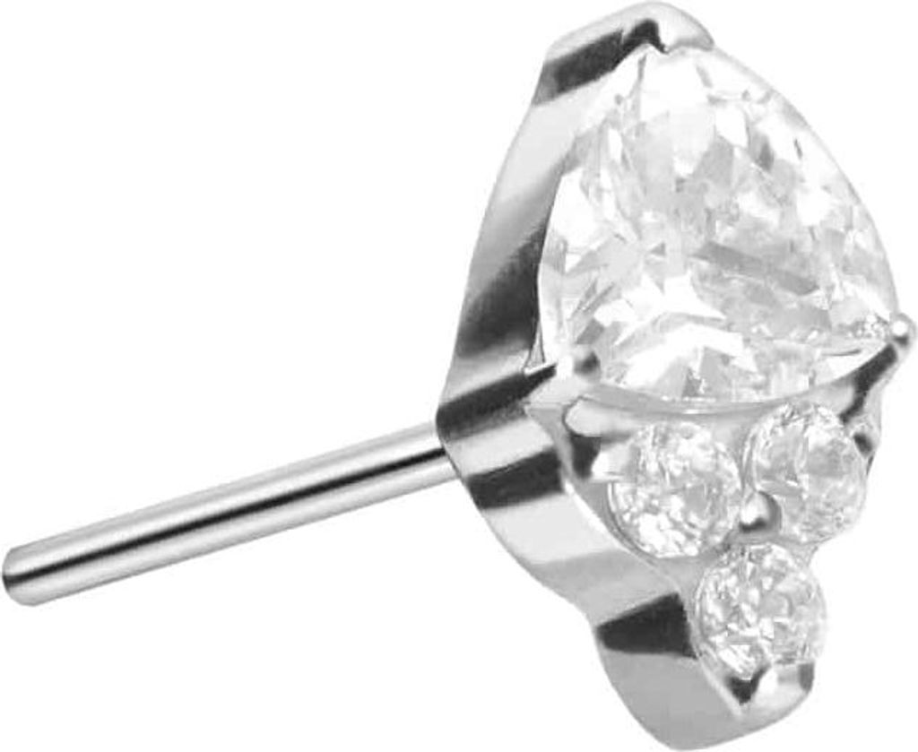 Piercing-Zubehör Titan Aufsatz mit Push Pin EINGEFASSTE KRISTALLE