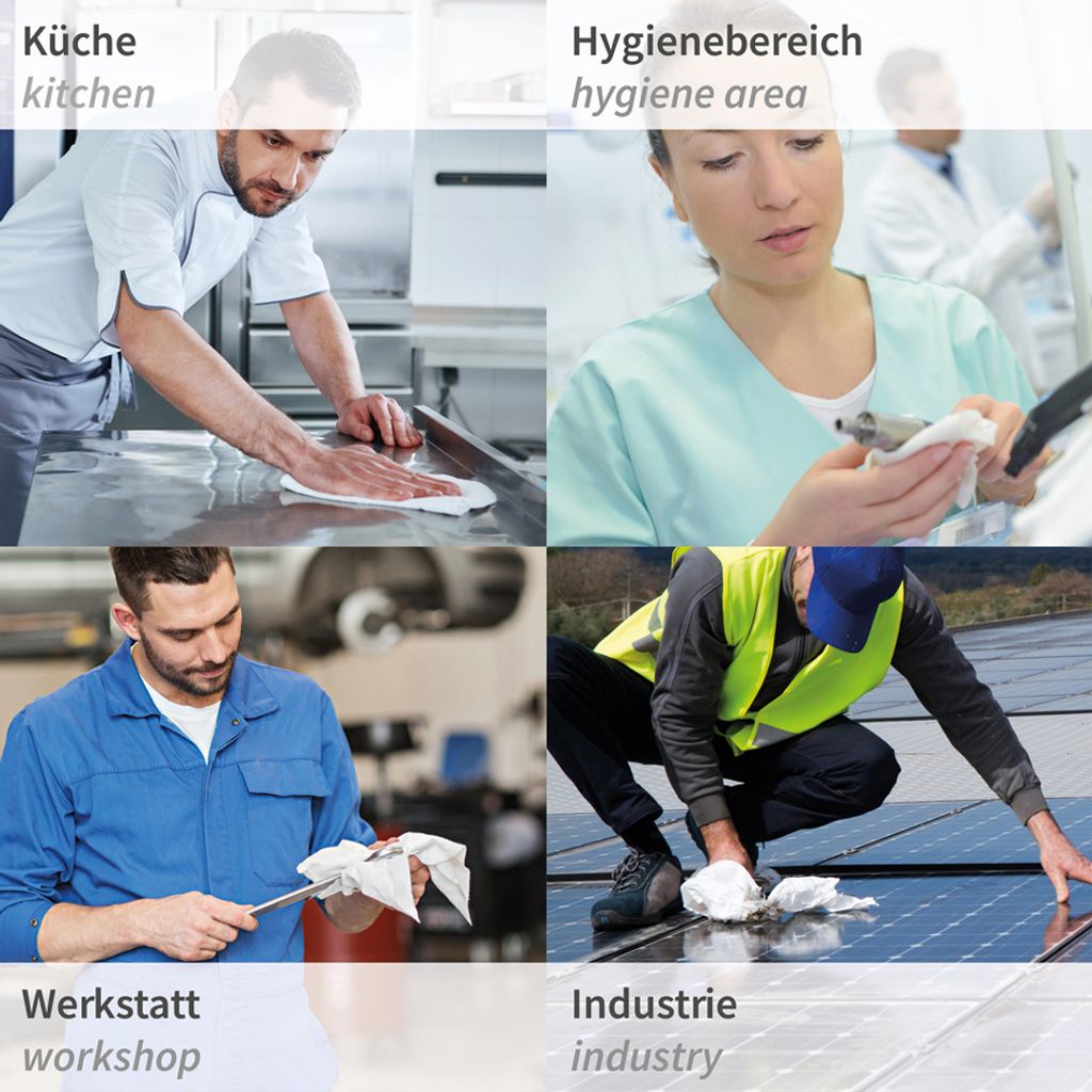 HYGOCLEAN Reinigungstuch Hygotex Viskose weiß gelegt
