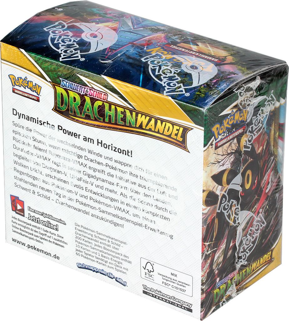 Pokemon Drachenwandel store Display 36 Booster deutsch Evolving Skies