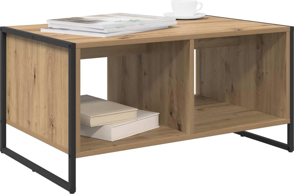 "Winter Sale" Couchtisch Kunsthandwerk Eiche 80 x 50 x 40cm Holzwerkstoff - clorisNeu887857 - Couchtische