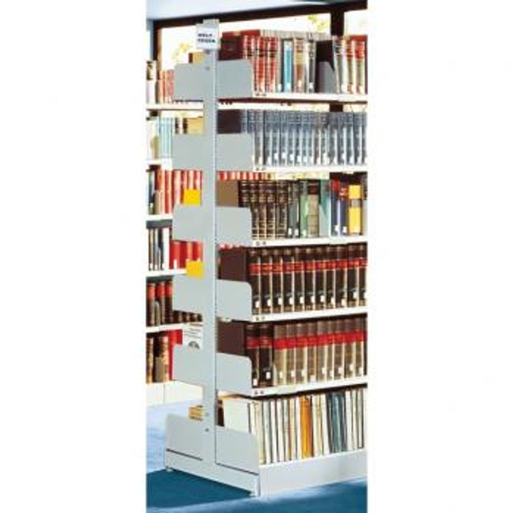 Bibliotheks-Regal Univers doppelt Anbaufeld 75x25x225cm mit 2x6 Böden lichtgrau
