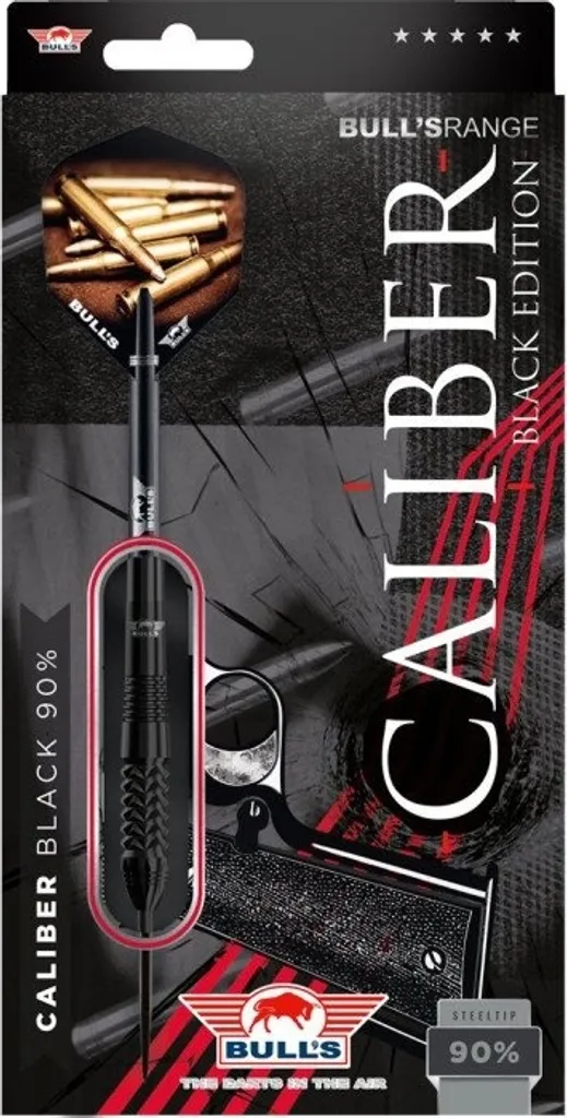 Bulls Caliber Black 90% Wolfram Steeldarts 22g : Fléchettes de Précision
