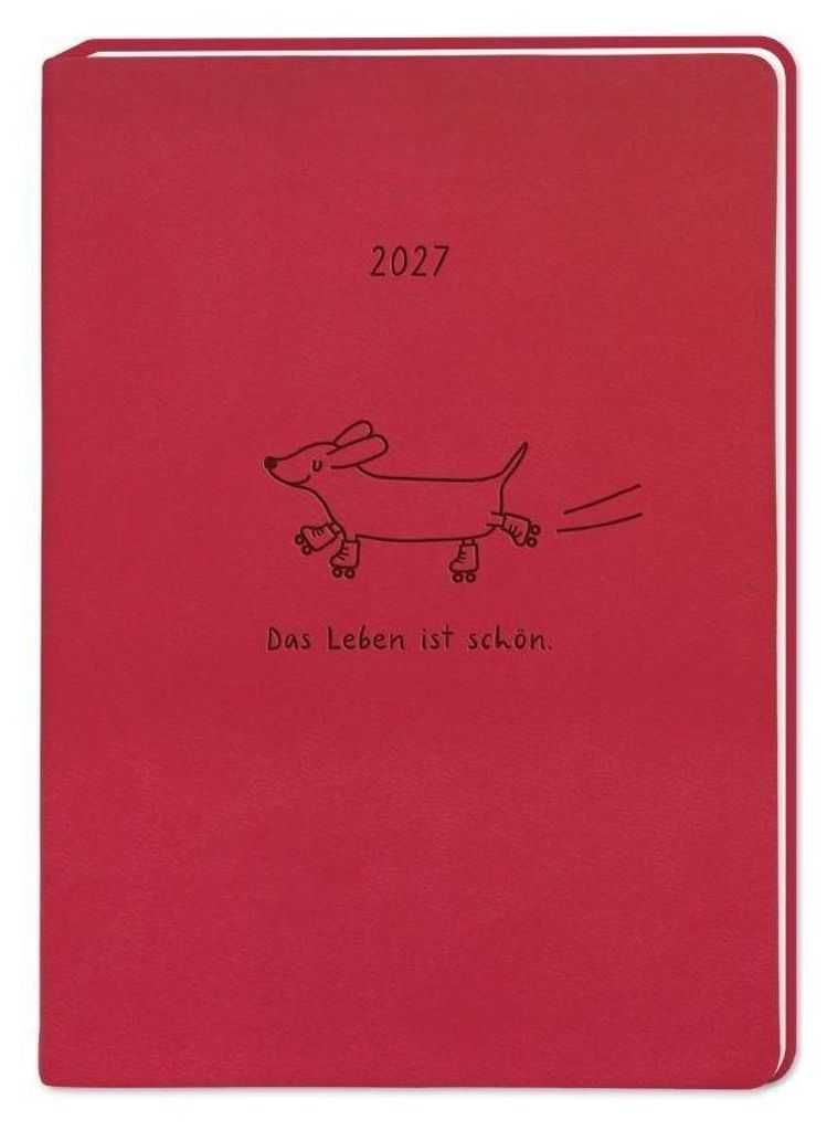 Terminplaner Lederlook 2027 Rot Produktbild 