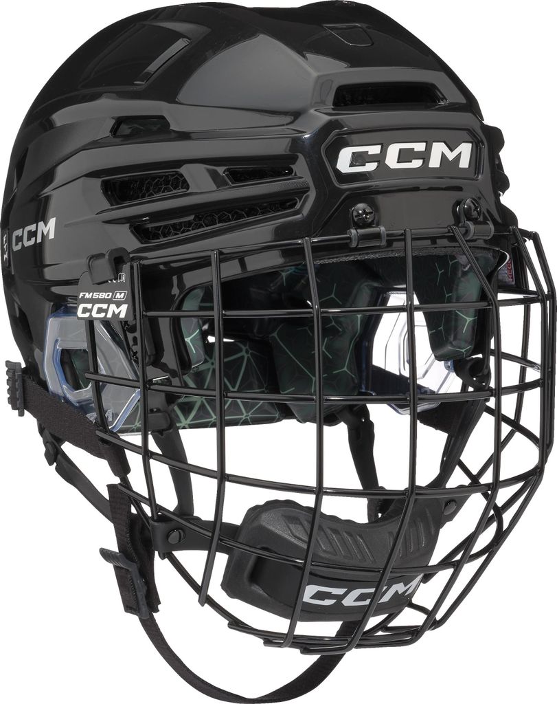 CCM FTW Combo Helm Senior, Größe:XS/S, Farbe:schwarz
