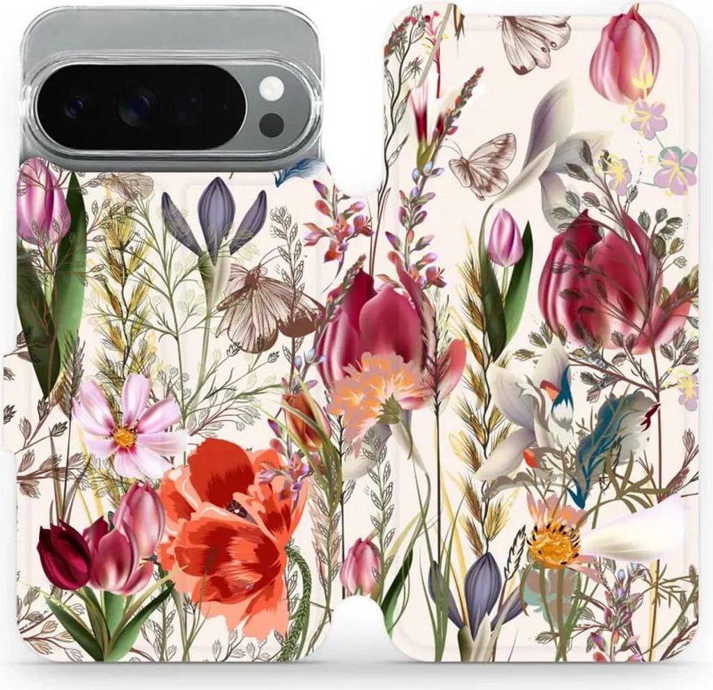 Handyhülle mit klappe für Google Pixel 10 Pro XL, Mobiwear Book, Blumenstrauß