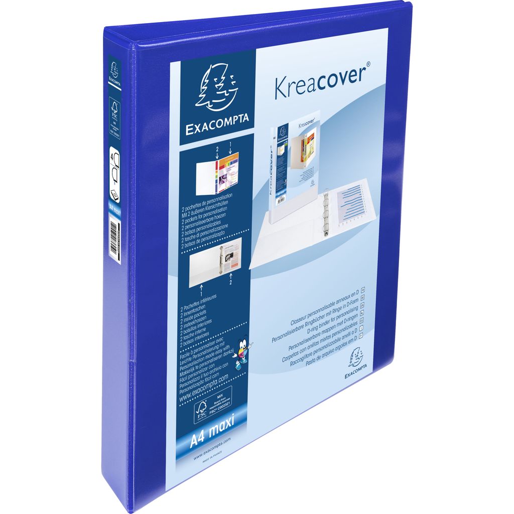 Exacompta 10x Classeur rigide 2 poches 4 anneaux en D 30mm Image du produit 