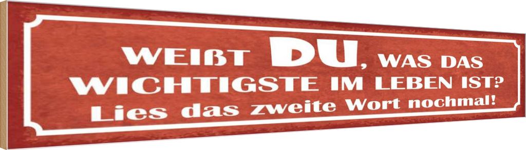vianmo Holzschild 10x46 cm weißt du was wichtigste im Leben Spruch Zitat