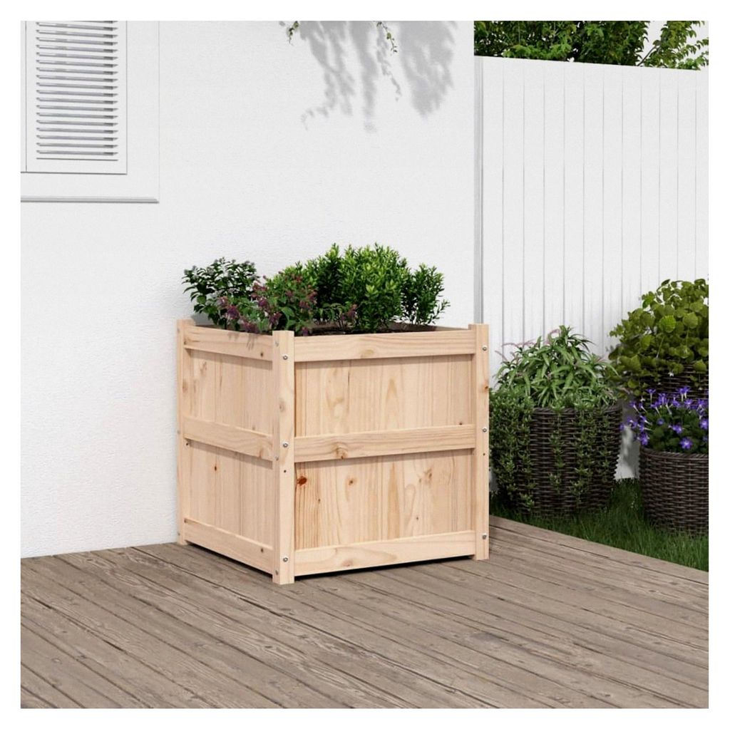 Pflanzkübel aus massivem Kiefernholz 60x60x60 cm für Garten, Balkon und Terrasse