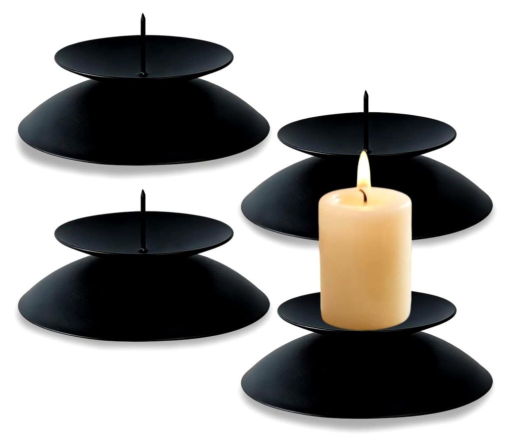 4er Set Kerzenhalter für Stabkerzen aus Metall, geeignet für Adventskränze mit Dornen – Kerzentüllen für Stabkerzen, Tischdekoration Weihnac...