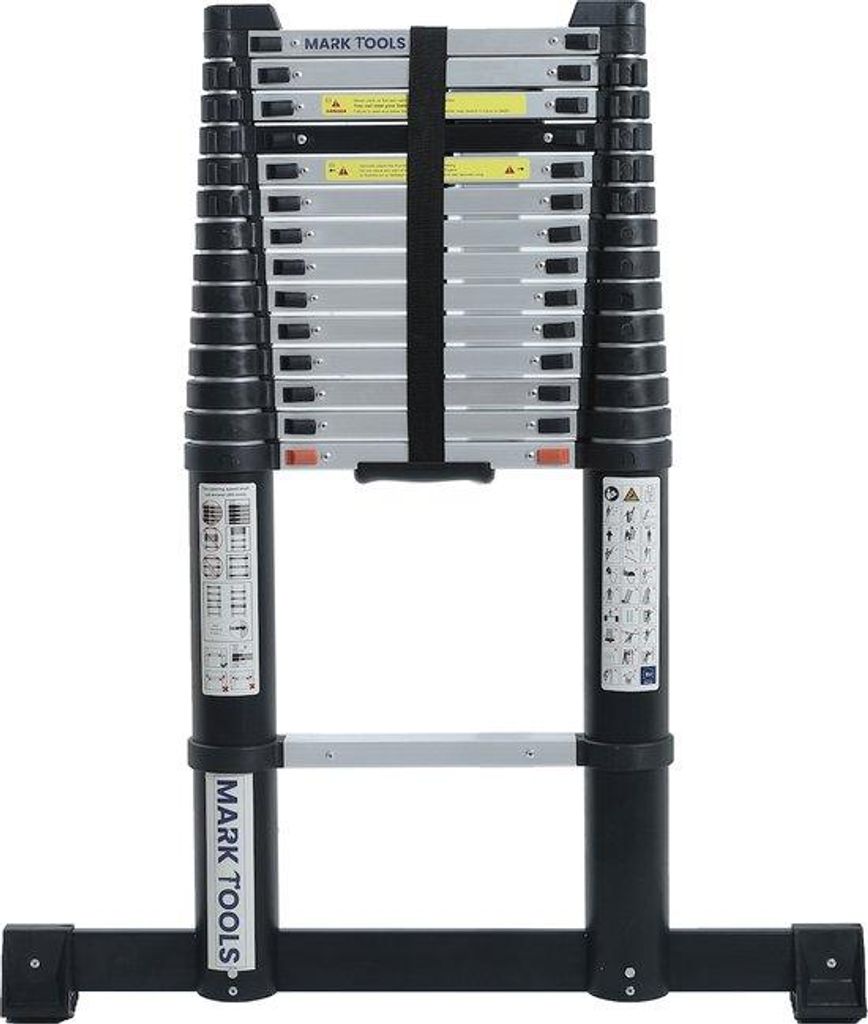 Mark Tools Pro Teleskopleiter 5,20 m mit Stabilisationsfuß & Soft-Closing – inkl. Tragetasche
