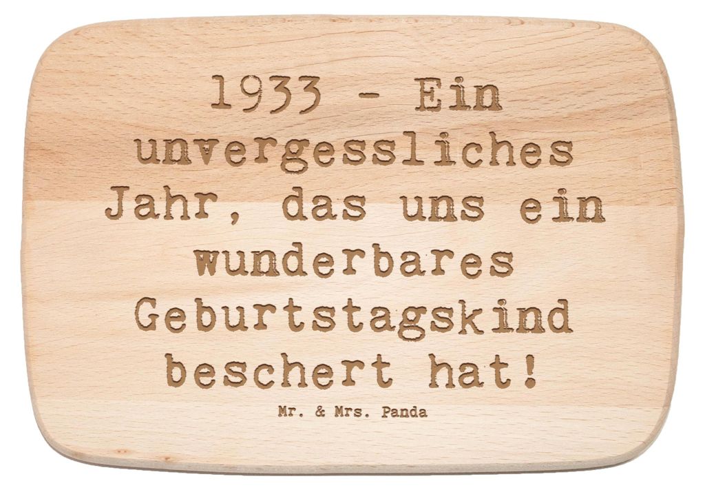 Mr. & Mrs. Panda Holzschneidebrett Spruch 1933 Geburtstag - Transparent - Geschenk, Stärke, schneidbrett, Widerstandsfähigkeit, unvergessliches J...