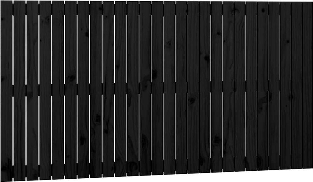 vidaXL Wand-Kopfteil Schwarz 166x3x90 cm Massivholz Kiefer