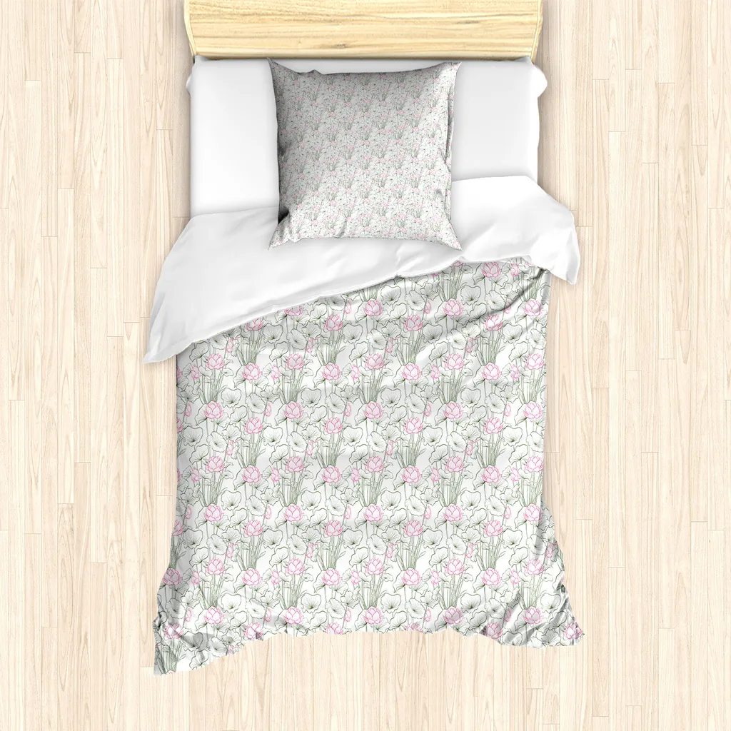 Set Letto Singolo ABAKUHAUS Antiacaro 135x200 con Zip Rosa Verde