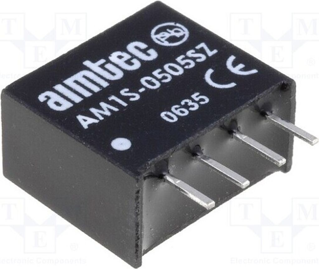 1x Wandler: DC/DC 5VDC UEing: 4,5÷5,5V IAusg: 200mA SIP4 1W 1,8g AM1S-0505SZ DC/DC W