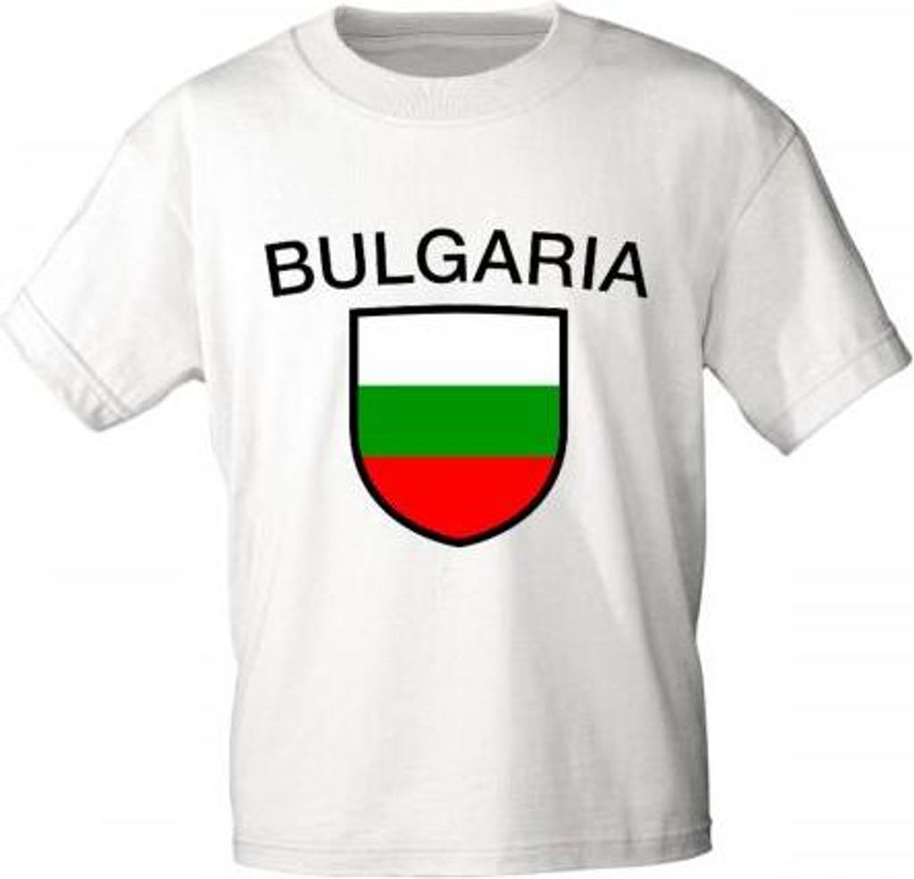 Kinder T-Shirt mit Print - Bulgarien - 76032 - weiß  - Gr. Produktbild 