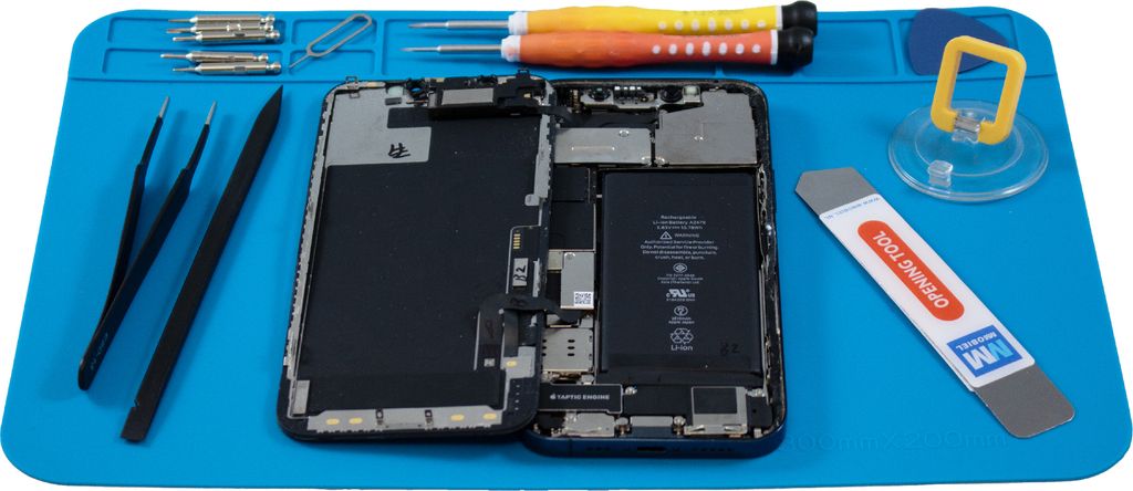 MMOBIEL Reparatur- und Lötmatte Silikon - 30x20 cm – Hitzebeständig 500°C - Blau