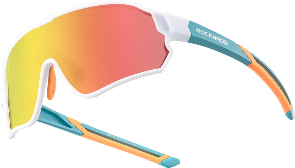 ROCKBROS Occhiali Ciclismo Bambini 8-14 Anni Polarizzati Verde Bianco