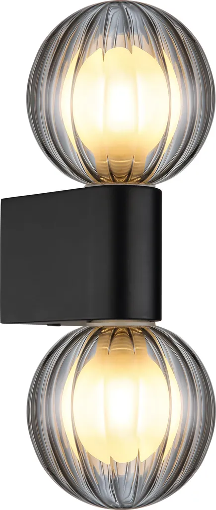 Applique murale GLOBO 41928-2 ANDER Noir Mat en Fonte d'Aluminium 2xG9