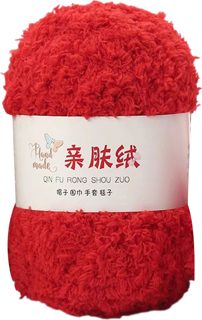 1 Roll 50G Fleece-Faden 3 Stränge Gute Zähigkeit Nicht-Shedding Anti-Pilling Hart zu verblassen DIY atmungsaktives Nähfaden für Zuhause-Rot