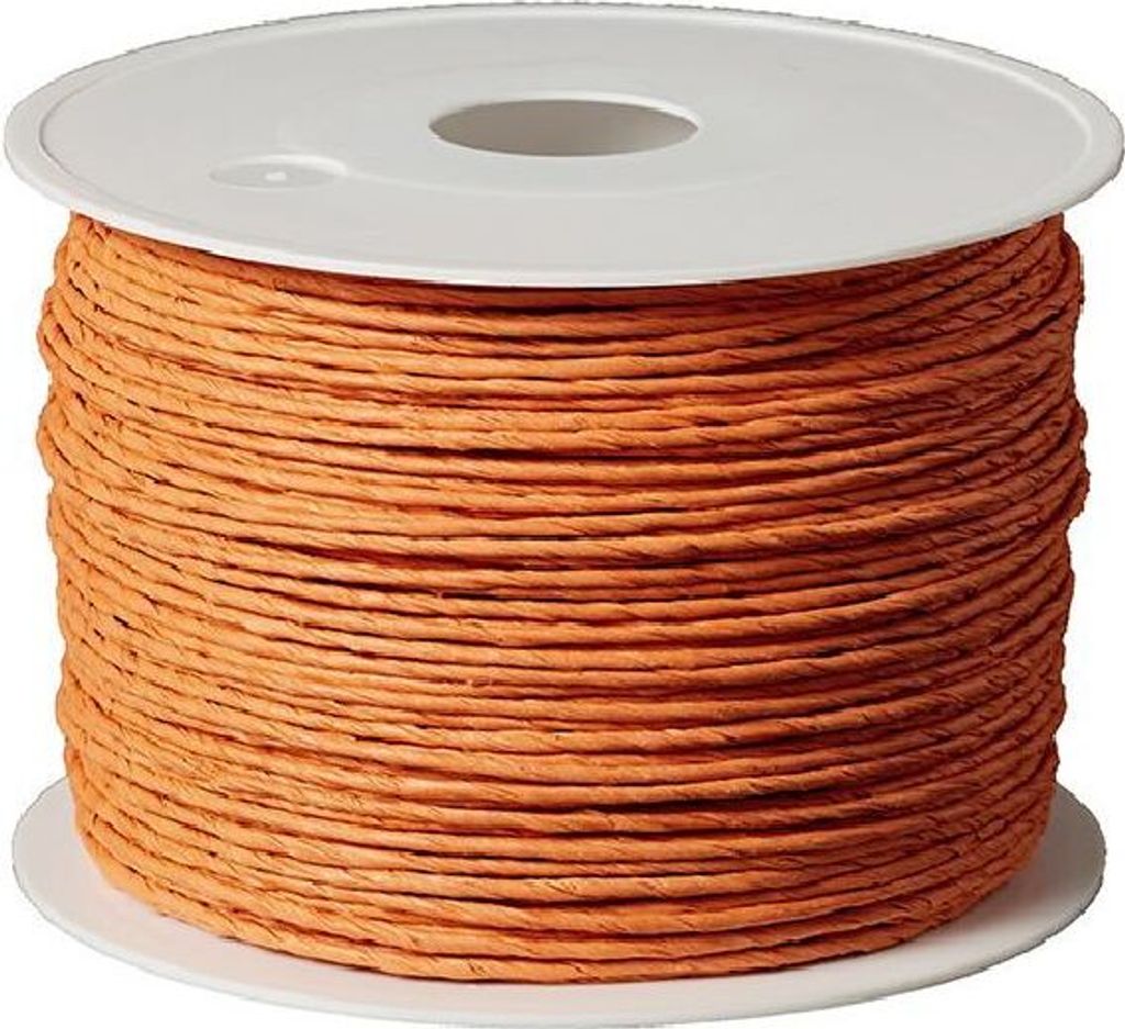 Papierkordel / Papierdraht / orange / 2 mm / 100 Meter - 0,18 € pro Meter