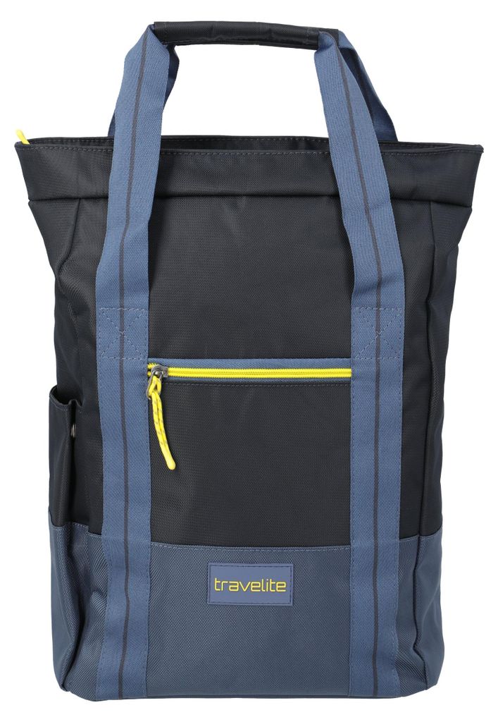 travelite Shopper Rucksack mit Laptopfach Color Craze Tote Bag / Backpack 14L Darkblue dunkelblau