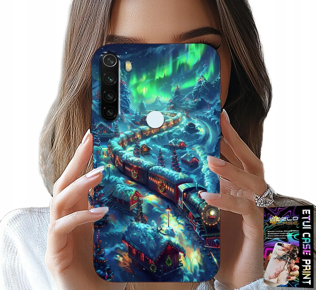 Custodia Note 8T Natale Treno + Vetro: Protezione Vera 360 Gradi