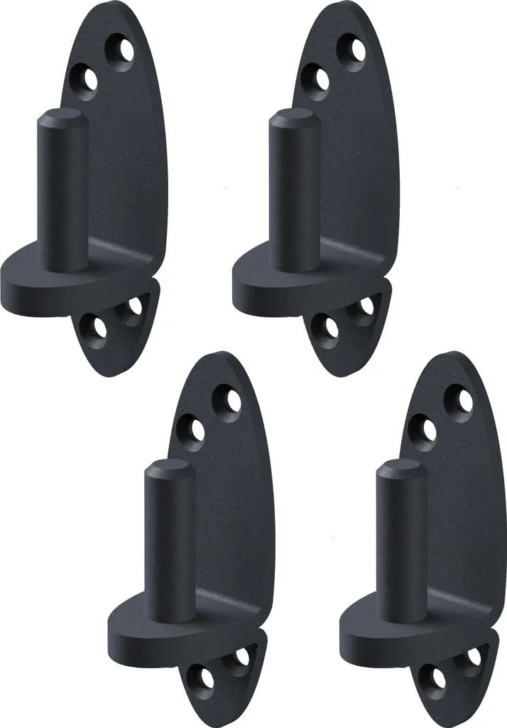 Gond à visser Ovado Ø16 mm avec revêtement plastique gris graphite
