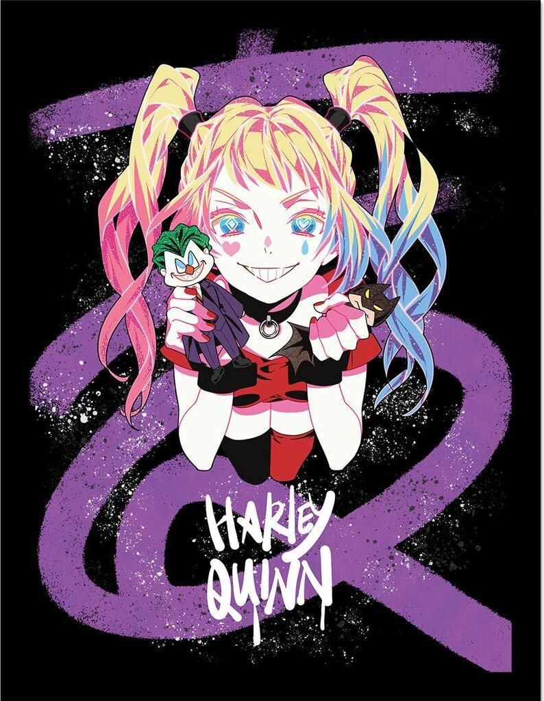 Batman - Gerahmtes Poster "Harley Quinn Pigtails" PM10933 (40 cm x 30 cm) (Bunt)