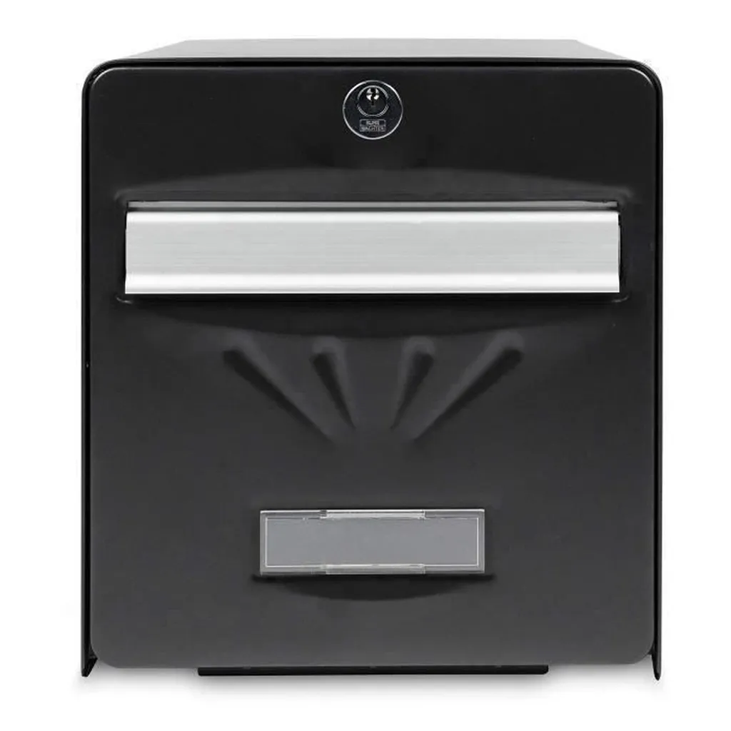 Boîte aux Lettres Murale Lumineuse pour Maison avec Porte Vitrée Noire