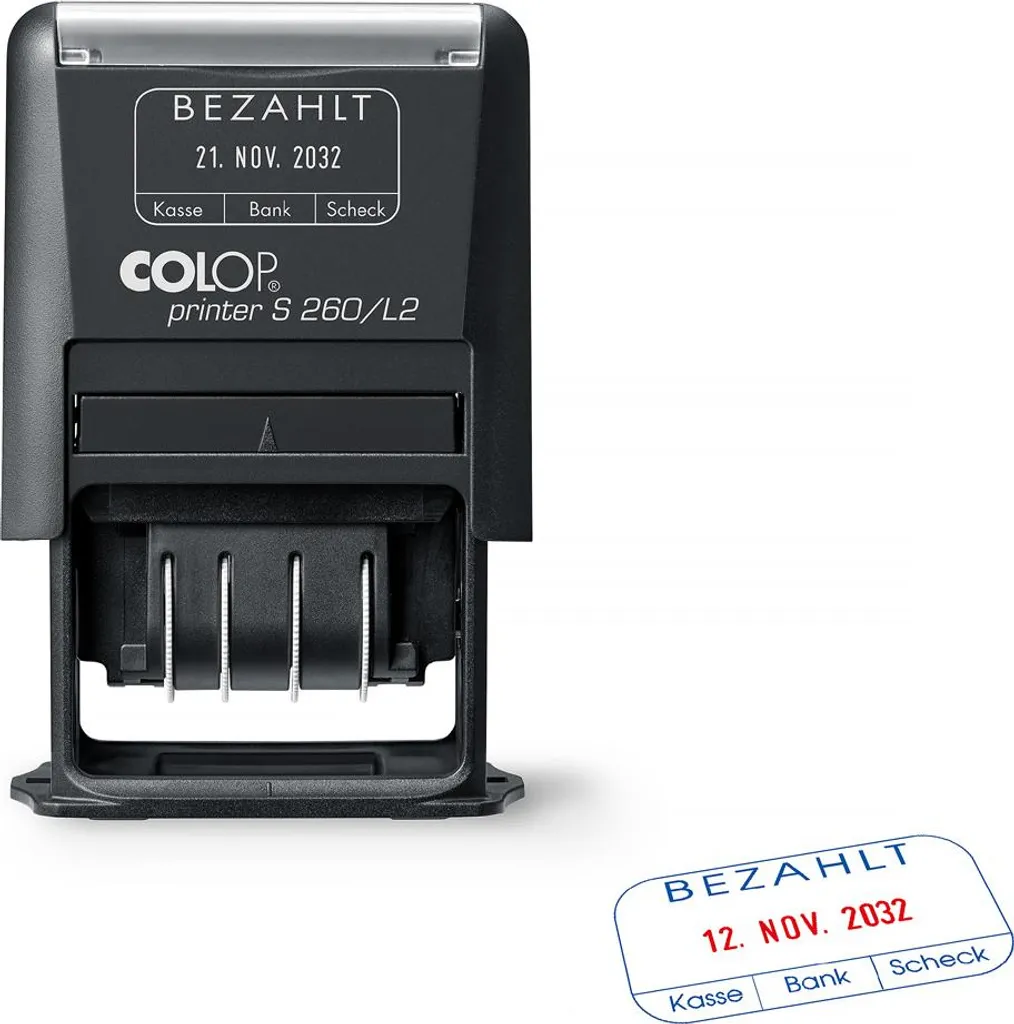 Tampon Dateur S260/L2 BEZAHLT Noir - Finis les Oubis de Paiement