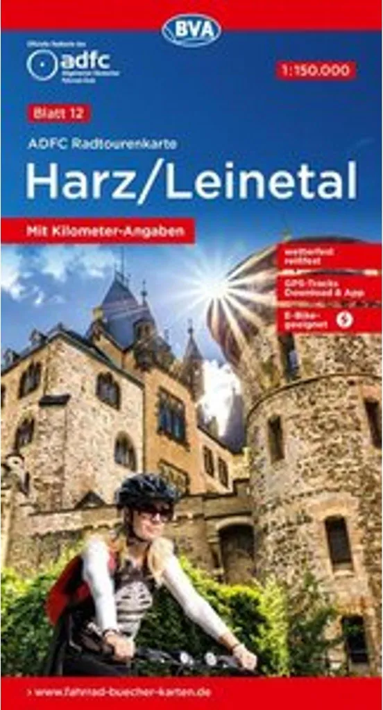 Carte Itinéraire Vélo Harz Leinetal pour Voyage Cyclotouriste avec GPS ADFC
